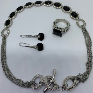 Necklace, ring, earrings
